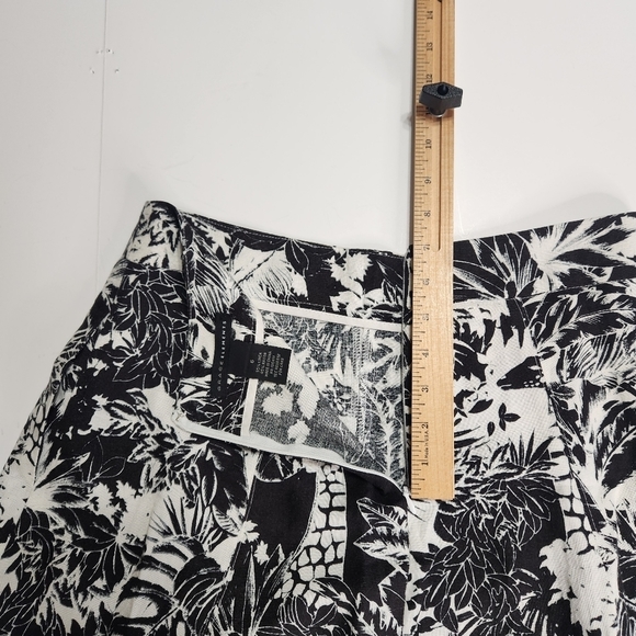 Grace Elements Skirt Women 6 A Line Linen Blend White Black Jungle Print Giraffe - Picture 15 of 15